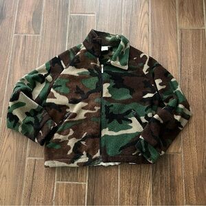 Vintage L.L. Bean Camo Fleece zip size XL